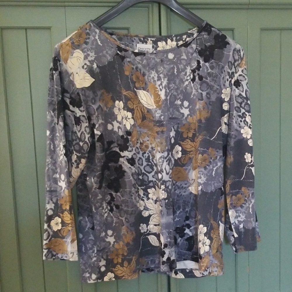 Chico's floral print blouse.